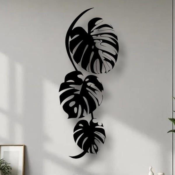 Abstract Leaf Metal Wall Art | Modern Botanical Wall Sculpture | Nature-Inspired Minimalist Decor for Living Room, Hallway & Office