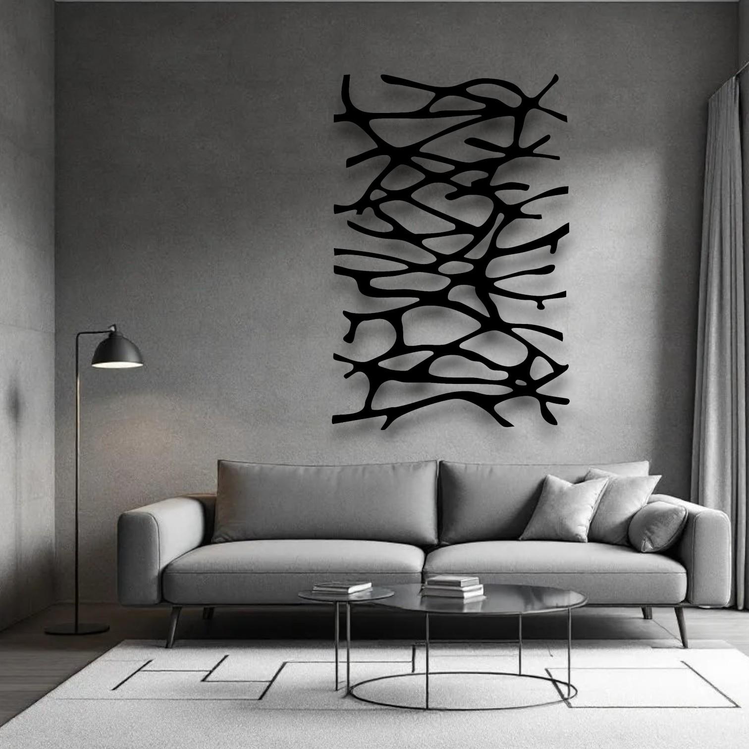 Abstract Tree Metal Wall Art | Modern Organic Black Decor | Minimalist ...