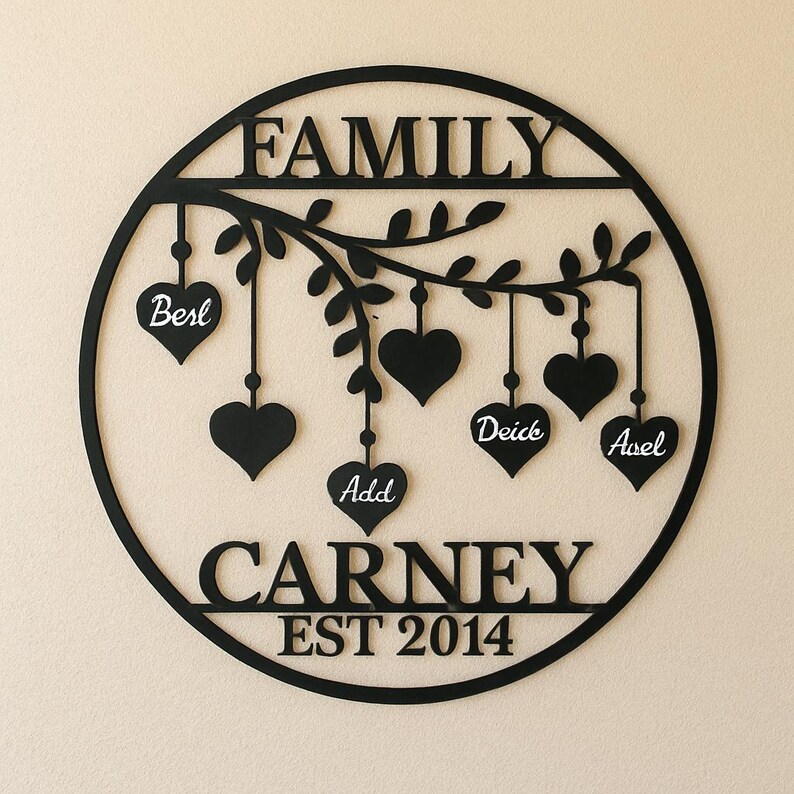 Custom Family Tree of Life Metal Wall Art | Personalized With Family ...
