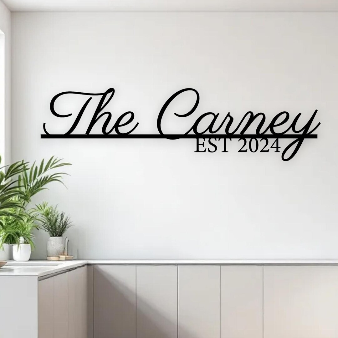 Custom Metal Family Name Sign | Personalized Wall Decor - Etsy