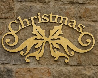 Christmas Metal Wall Sign | Festive Holiday Decoration | Elegant Indoor & Outdoor Wall Art | Perfect Gift for Home, Office And Loved Ones