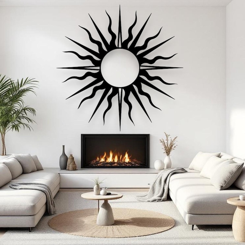 Sun Metal Wall Decor, Heat Colored Metal Sunrise Sign, Garden Wall Art, Handmade Yard Hanging Metal Sunrise Art, Room Decor, Home Decor image 4