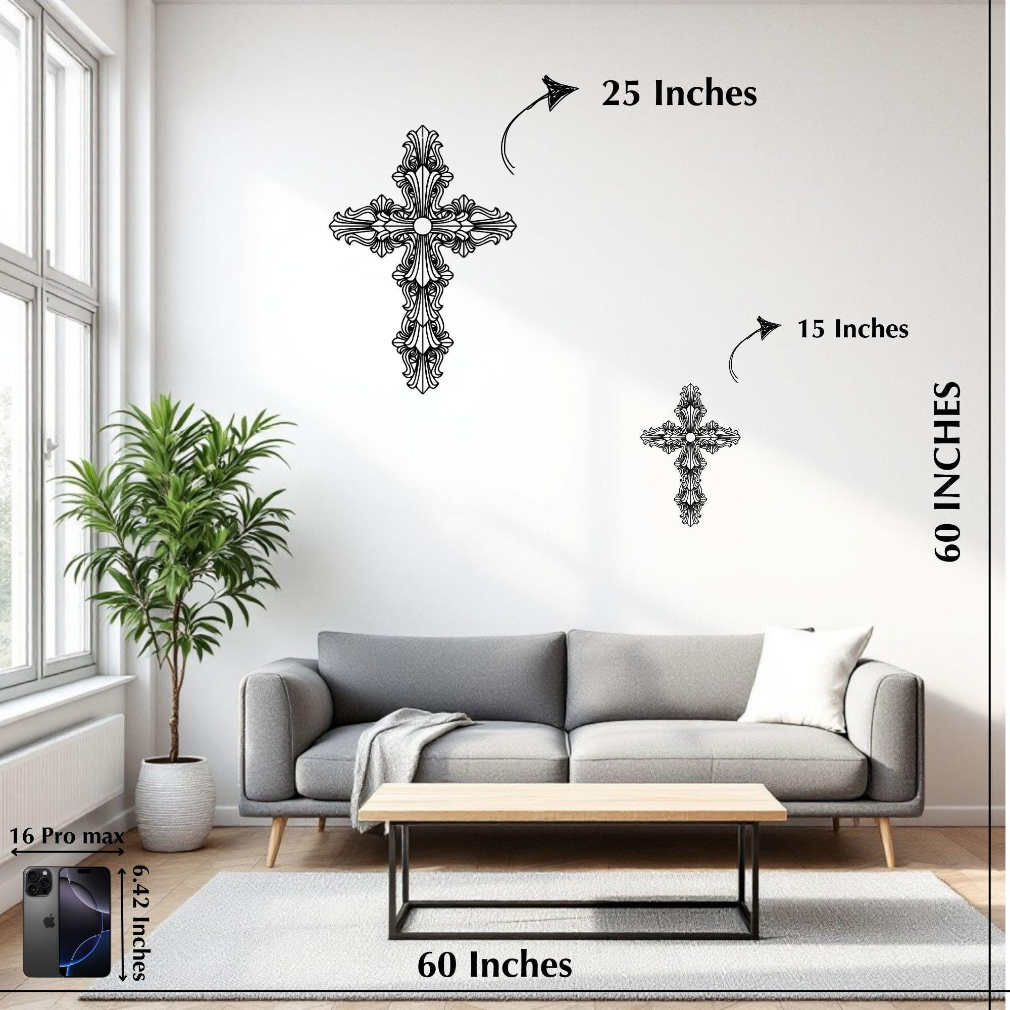 Metalen muurkunst kruis | Christelijke metalen wanddecoratie | Religieus cadeau voor thuis, op kantoor of in de kerk | Op geloof gebaseerd hangend bord - Nederland