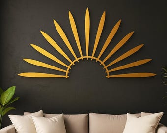 Sunset Metal Wall Art | Modern Minimal Sun Design | Warm Sun-Themed Wall Accent for Home and Cozy Living Spaces