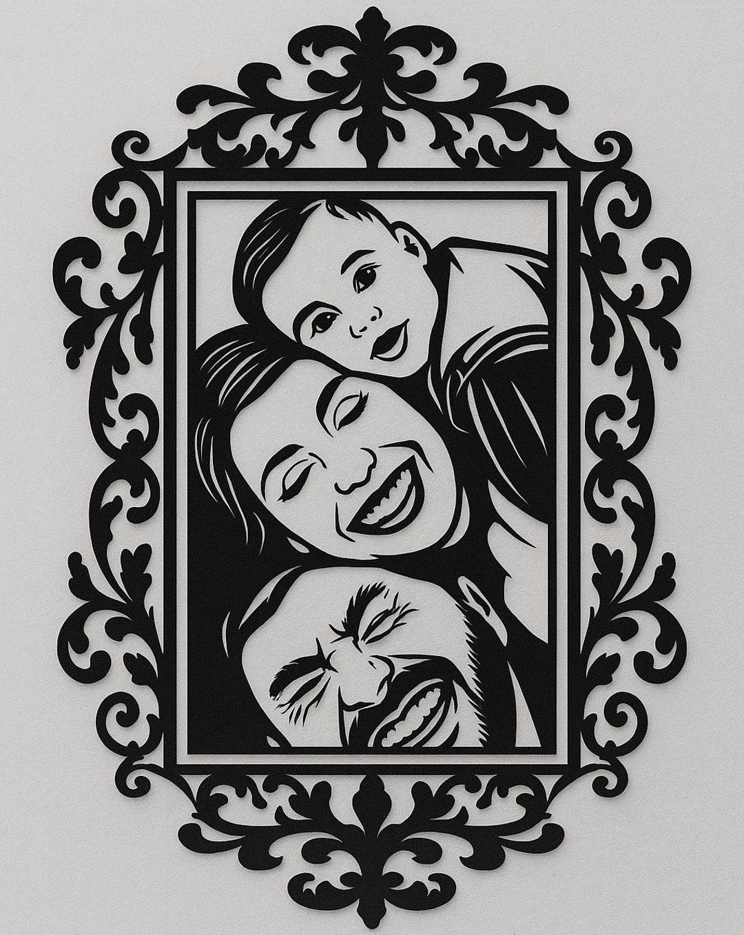 Personalized Portrait Metal Wall Art | Custom Framed Photo Design ...