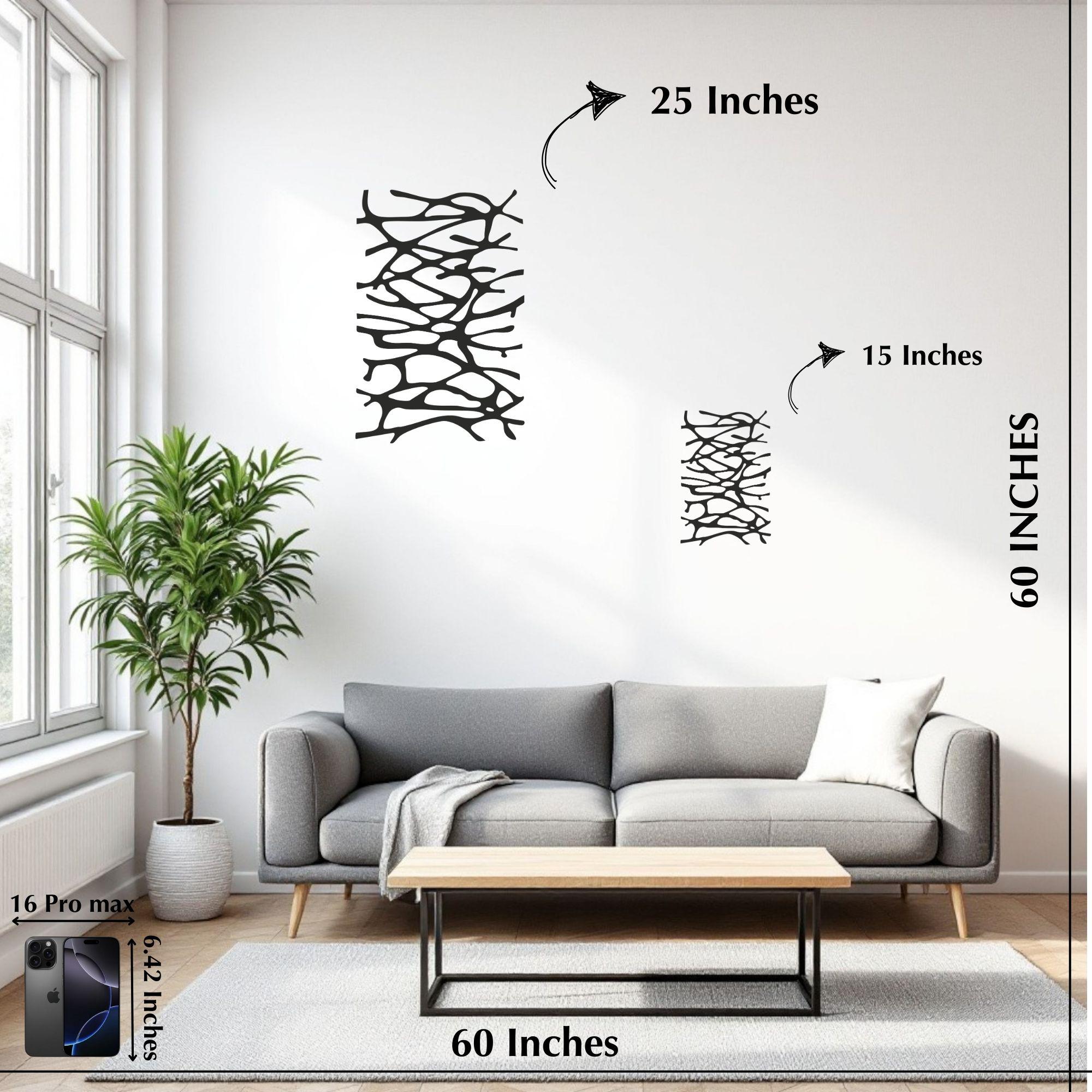 Abstract Tree Metal Wall Art | Modern Organic Black Decor | Minimalist ...