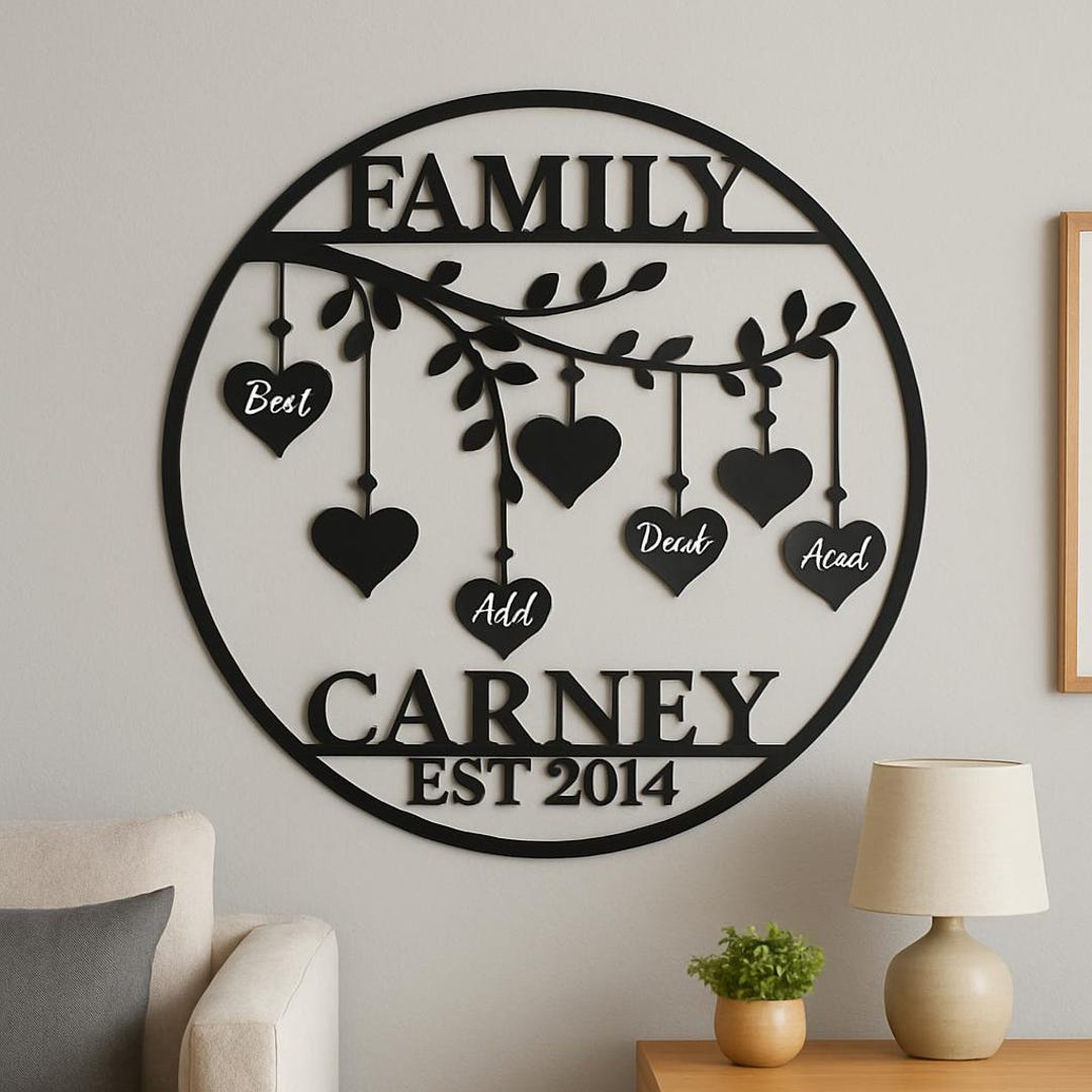 Custom Family Tree of Life Metal Wall Art | Personalized With Family ...