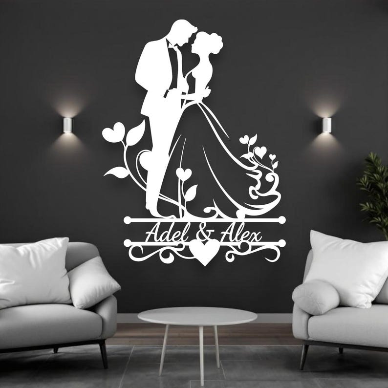 Personalized Metal Monogram Wall Art – Custom Wedding Initial Sign - Etsy