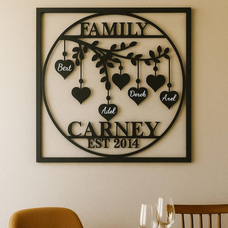 Custom Family Tree of Life Metal Wall Art | Personalized With Family ...
