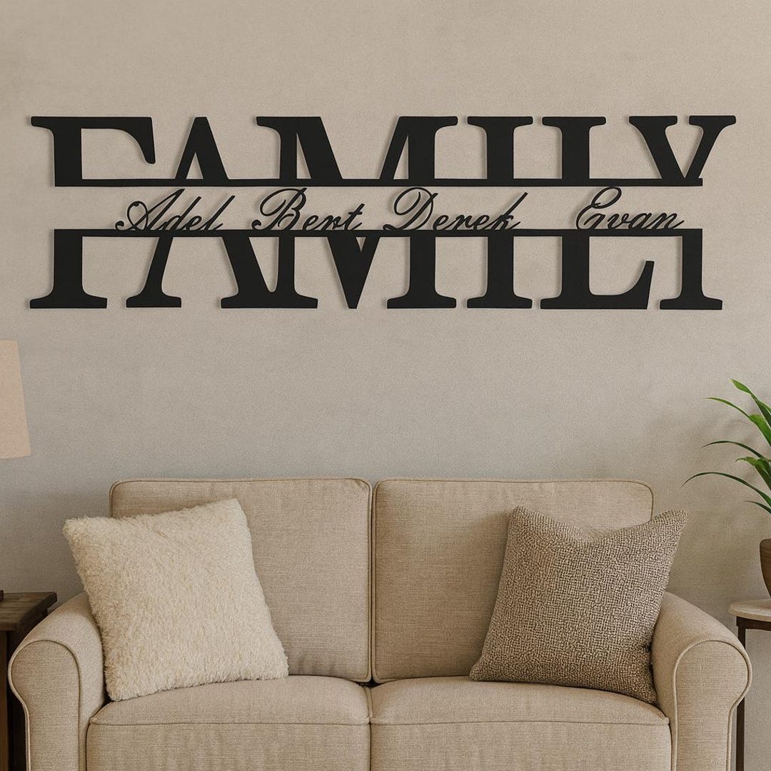 Custom Family Name Metal Wall Art | Personalized “family” Sign ...