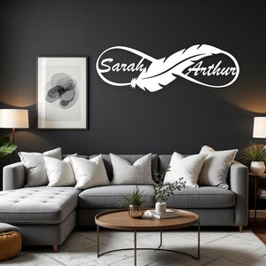 Personalized Feathered Infinity Metal Wall Art – Romantic Valentine's ...