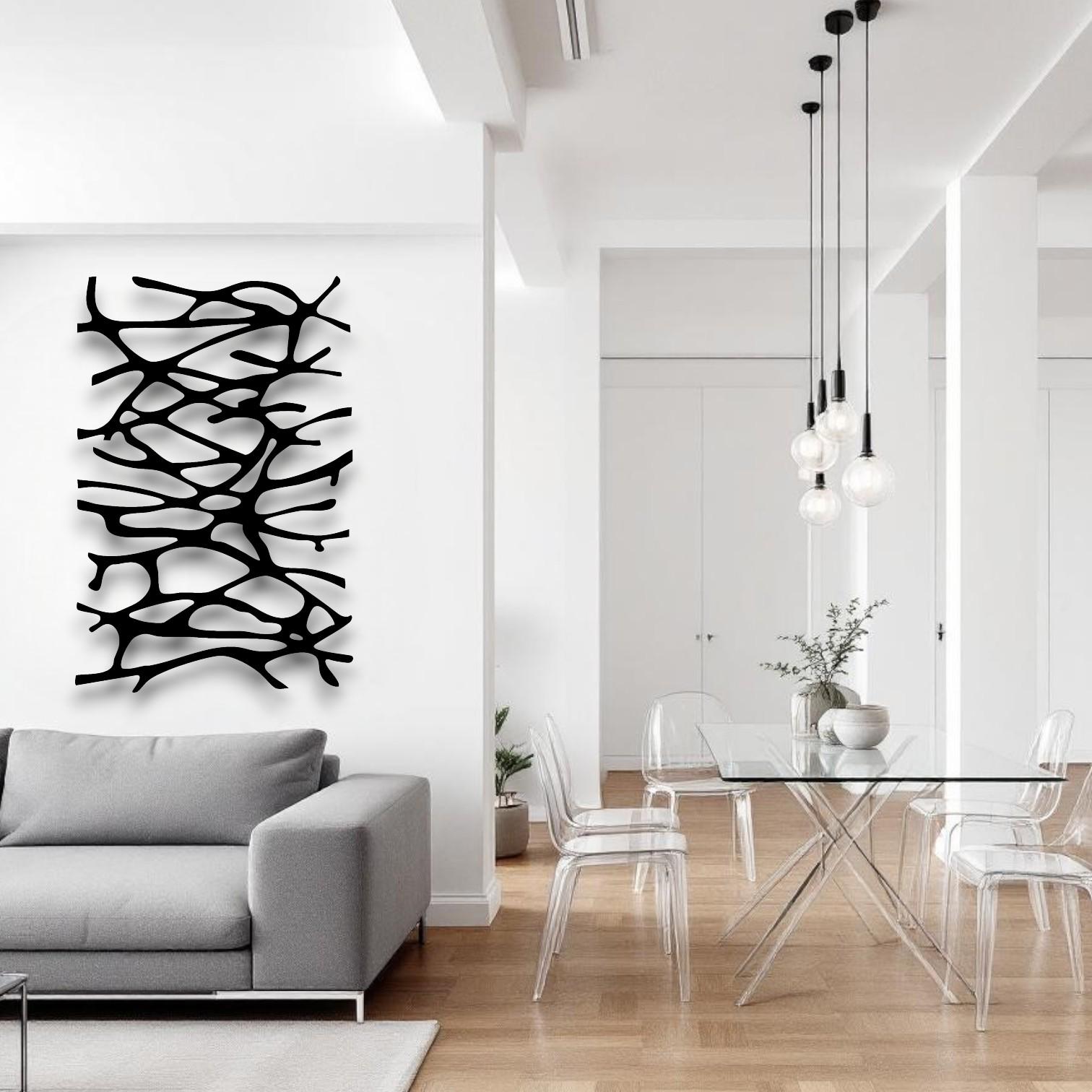Abstract Tree Metal Wall Art | Modern Organic Black Decor | Minimalist ...