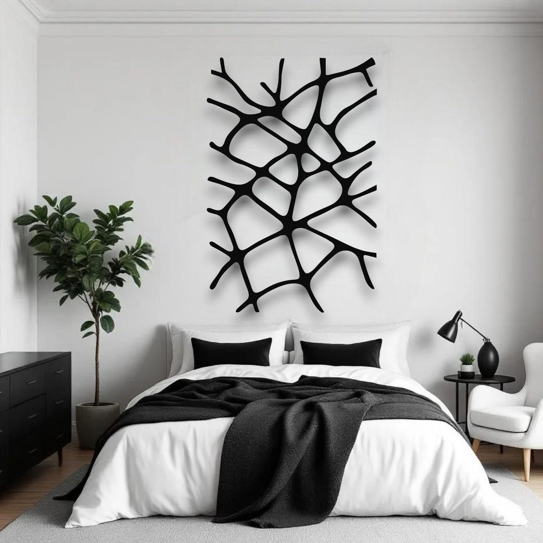 Abstract Tree Metal Wall Art | Modern Minimalist Nature Decor | Zen ...