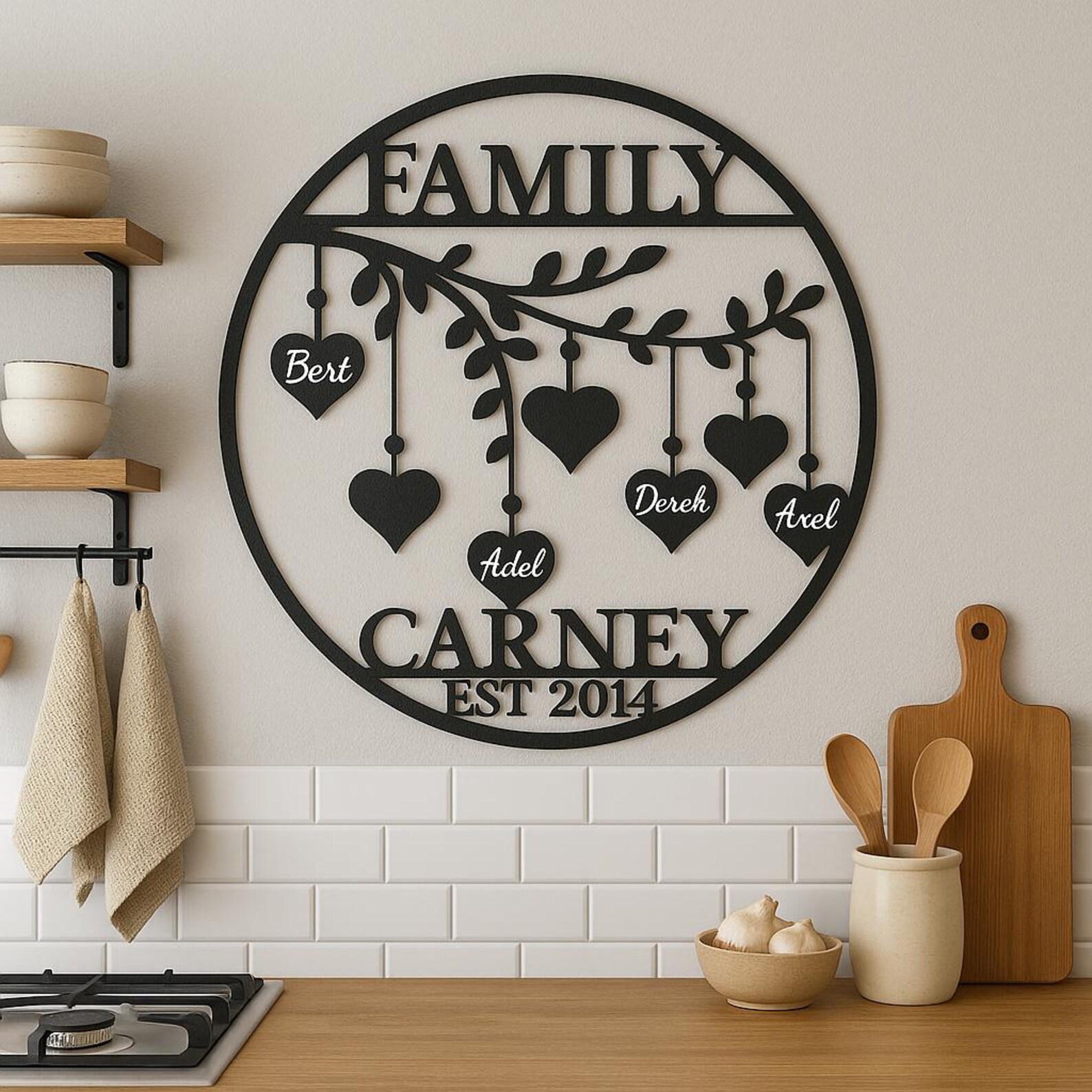 Custom Family Tree of Life Metal Wall Art | Personalized With Family ...