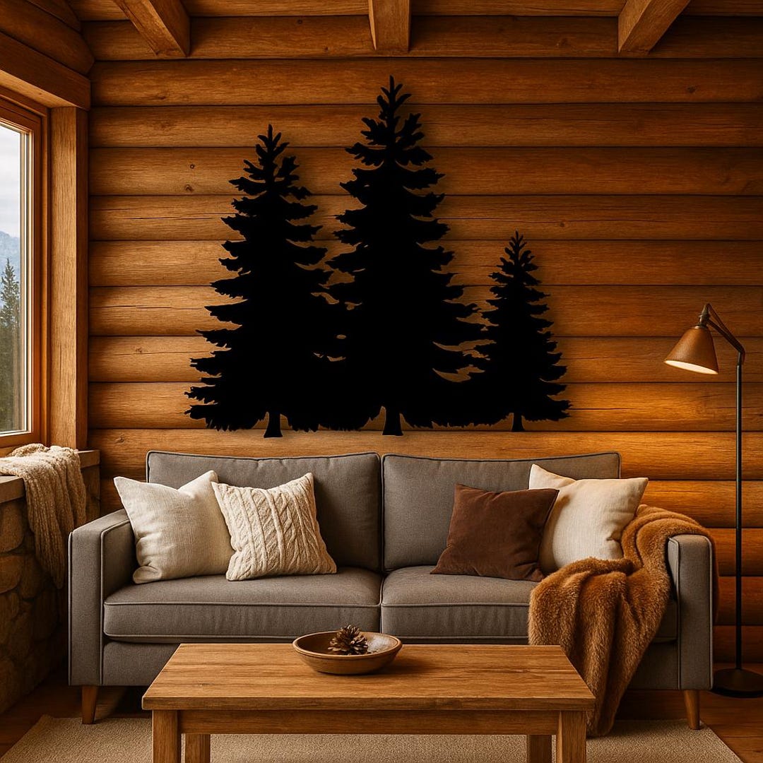 Pine Tree Metal Wall Art | Mountain Cabin Wall Decor | Rustic Nature ...