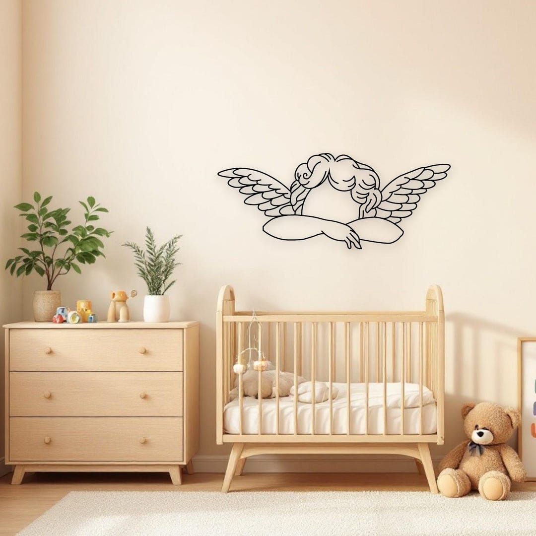 Angel Wall Art, Guardian Angel Wall Sign, Baby Room Wall Art, Nursery ...