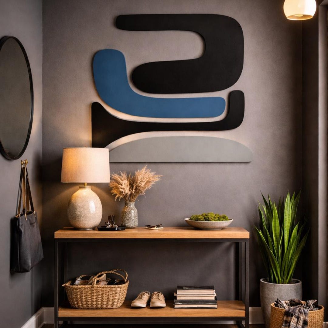 Layered Abstract Metal Wall Art Set – Modern Geometric Wall Décor ...