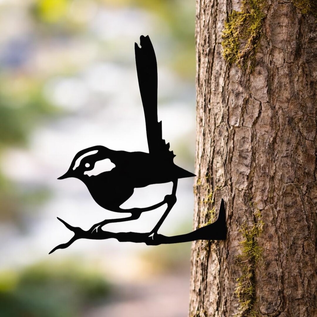 Perched Bird Metal Wall Art – Branch Mounted Bird Silhouette – Nature ...