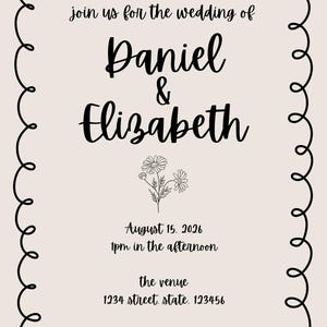 Moderne Hochzeitseinladung Vorlage | Bearbeitbare Canva Vorlage | Digital einladen | Minimalistische Hochzeitseinladung | Sofort Download