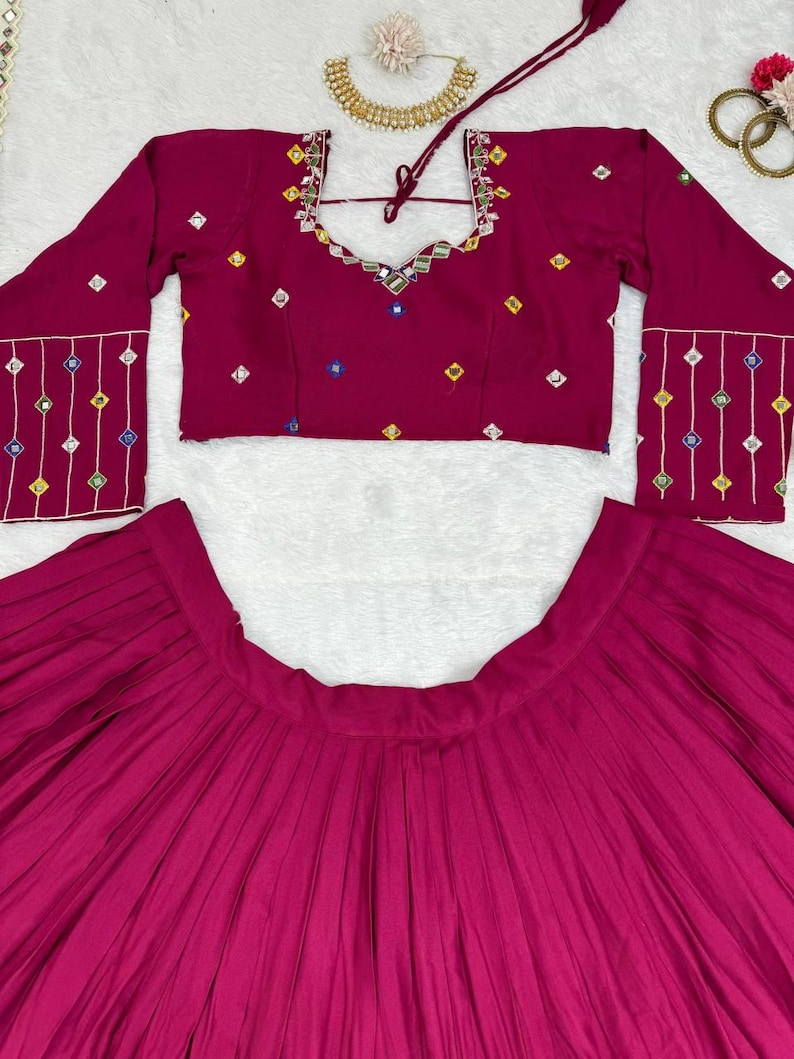 Pure Cotton WITH Embroidery Work and Real Mirror Work Choli
