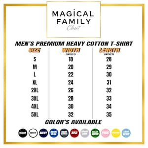 Puede incluir: Tabla de tallas para una camiseta de algod&oacute;n grueso para hombre. Las tallas van de la S a la 5XL, con medidas de ancho y largo en pulgadas. Colores disponibles: negro, blanco, azul marino, etc.