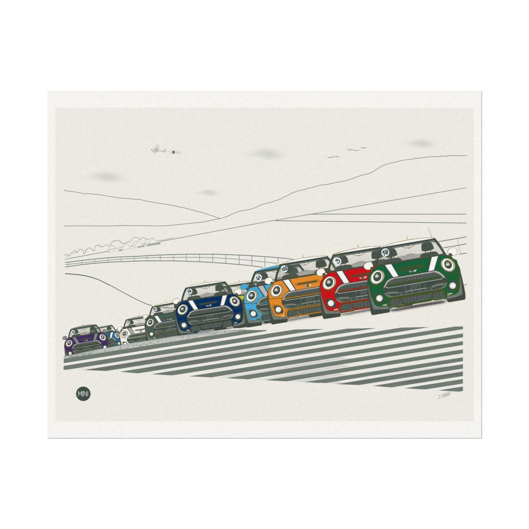 Poster, Fun Colorful British Auto Racing 3, Wall Art, Textured ...