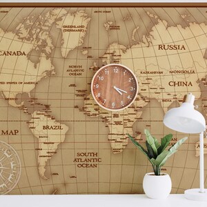 Decoración de mapas antiguos, arte mural de mapas del mundo, calcomanías de pared de mapas del mundo, pegatinas de pared de mapas del mundo, papel tapiz de mapas del mundo, mural de pared grande