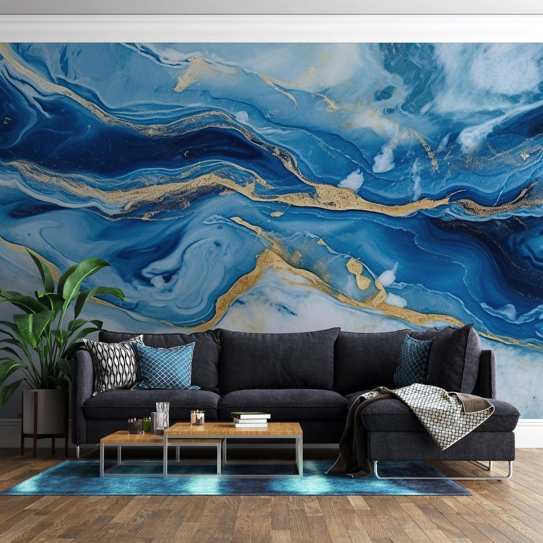 Blue Gold Marble Wallpaper, White and Gold Marble Wallpaper, Marble ...