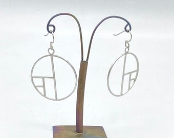 Circle Fractal Silver earrings