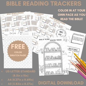 Bible Reading Tracker, Books of the Bible Tracker, Bible Bookshelf Coloring Page, Bible Chapter Tracker, Printable Bible Reading Tracker
