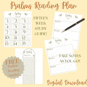 Psalmen-Leseplan, Bibelleseplan, Bibelstudienführer, druckbarer Leseplan, A Psalm a day Leseplan, Digitale Lesepläne