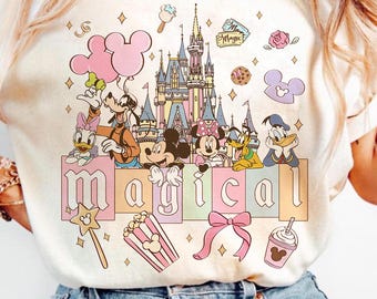 Disney Mickey and Friends Comfort Colors Shirt, Disney Magical Pastel Park Snacks Shirt, Disneyland Magic Shirt, Magical Castle 2026 Shirt