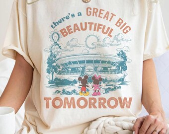 Camiseta retro "Hay un gran y hermoso mañana", camiseta vintage de Tomorrowland, camiseta de Mickey y Minnie de Magic Kingdom, viaje de vacaciones familiares 2026