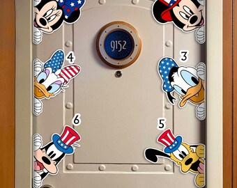 4th Of July Cruise Magnet, Patriotic Peeker Door Decor, USA Family Vacation Magnet, Cruise Cabin Stateroom Sign, America Cruise Trip Decor