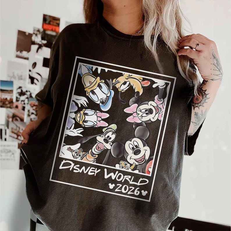 Retro Disneyworld 2026 Shirt, Retro Walt Disney Shirt, Disneyworld Matching Shirt, Disney Vacation Matching Shirt, Mickey And Friends Shirt image 2