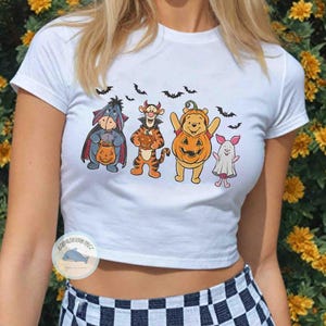 Vintage Winnie The Pooh Halloween Baby Tee Crop Top, Pooh & Co Est 1926 Baby Tee, Pooh and Friends Halloween Baby Tee, Pooh Halloween 2025