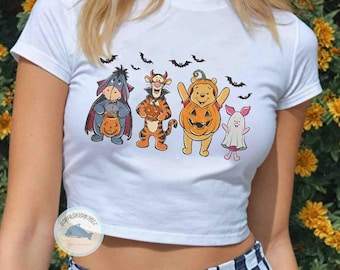 Vintage Winnie The Pooh Halloween Baby Tee Crop Top, Pooh & Co Est 1926 Baby Tee, Pooh and Friends Halloween Baby Tee, Pooh Halloween 2025