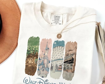 Comfort Colors Retro Walt        World Shirt, Magic Kingdom Epcot Hollywood Studios Animal Kingdom Shirt, Family Matching  world Tee