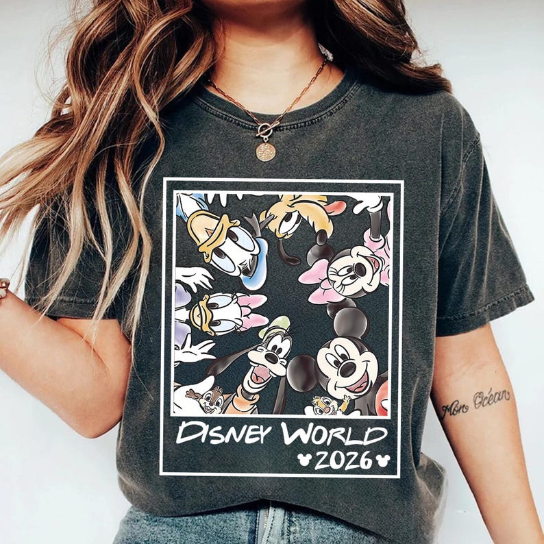 Retro Disneyworld 2026 Shirt, Retro Walt Disney Shirt, Disneyworld Matching Shirt, Disney Vacation Matching Shirt, Mickey And Friends Shirt image 4