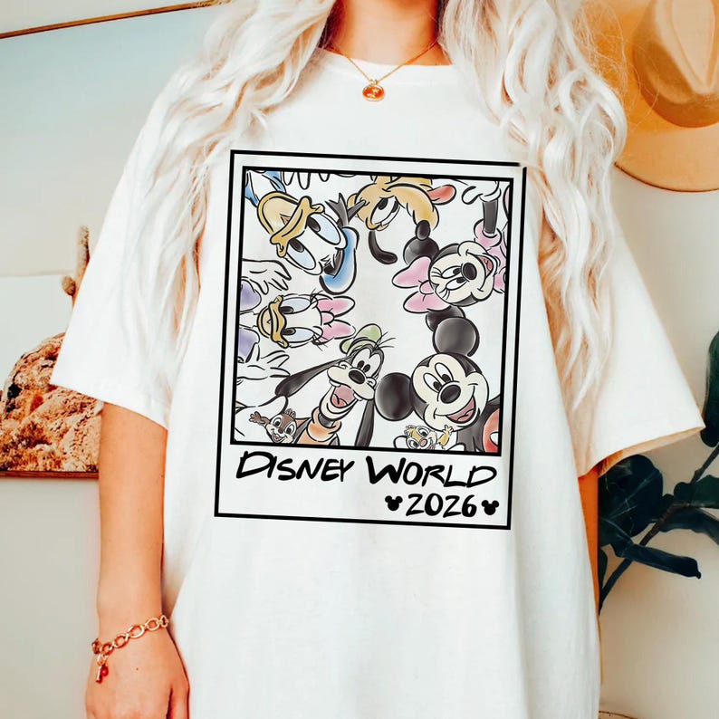 Retro Disneyworld 2026 Shirt, Retro Walt Disney Shirt, Disneyworld Matching Shirt, Disney Vacation Matching Shirt, Mickey And Friends Shirt image 5