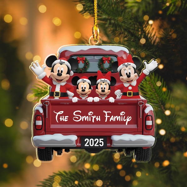 Disney Family Ornament 2025, Mickey and Minnie Christmas Ornament, Personalized Family Ornament, Custom Family Holiday Keepsake, Xmas Family