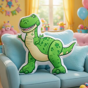 Personalized Toy Story Cushion, Custom Pixar Character Pillow, Buzz Woody Jessie Rex Plush Case,Birthday Gift Idea,Cartoon Home Decor Accent 画像 6