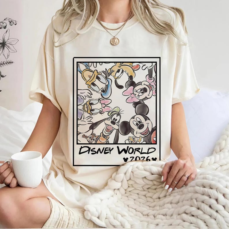 Retro Disneyworld 2026 Shirt, Retro Walt Disney Shirt, Disneyworld Matching Shirt, Disney Vacation Matching Shirt, Mickey And Friends Shirt image 1