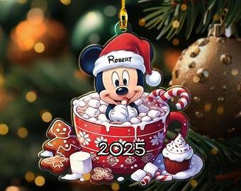 Personalized Mickey Christmas Ornament 2025, Mickey Mouse Ornament