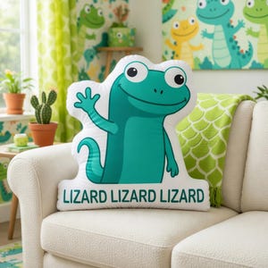 Hoppers Tom Lizard Pillow, Funny Lizard Meme Cushion,Pixar Cartoon Reptile Plush,Lizard Lizard Lizard Decor,Cartoon Animal Plush Gift