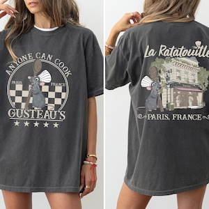 Two-sided Little Chef Remy Shirts, Disney Ratatouille Paris France Shirt, Ratatouille Movie Shirt, Disney Chef Shirts, Remy Gusteau&#39;s Shirt
