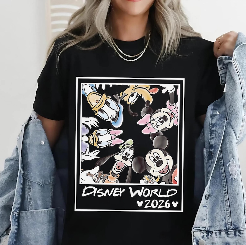 Retro Disneyworld 2026 Shirt, Retro Walt Disney Shirt, Disneyworld Matching Shirt, Disney Vacation Matching Shirt, Mickey And Friends Shirt image 6