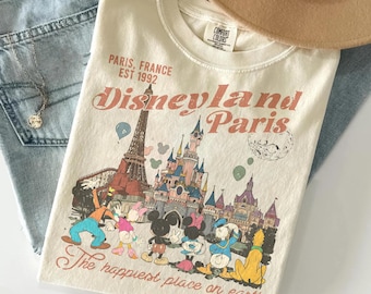 Retro Mickey         Paris T Shirt, Eiffel Tower Mickey Mouse Shirt,   Paris Tee, Family Vacation Matching Shirt,   Castle Tee