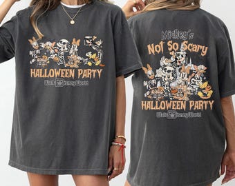 Retro Mickey And Friends Not So Scary Halloween Party 2026 Shirt, Skeleton Halloween Tee, Family Vacation Matching Shirt, Spooky Castle Tee