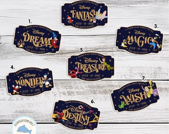 Customize Name   Family & Cruise Ship Stateroom Door, Cruise Line Ship Name Door Magnet, Family Cruise Trip, Wish Magic Dream Fantasy